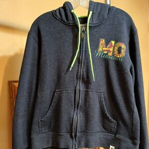 American Crown Dark Gray Missouri Hoodie with Neon Accents